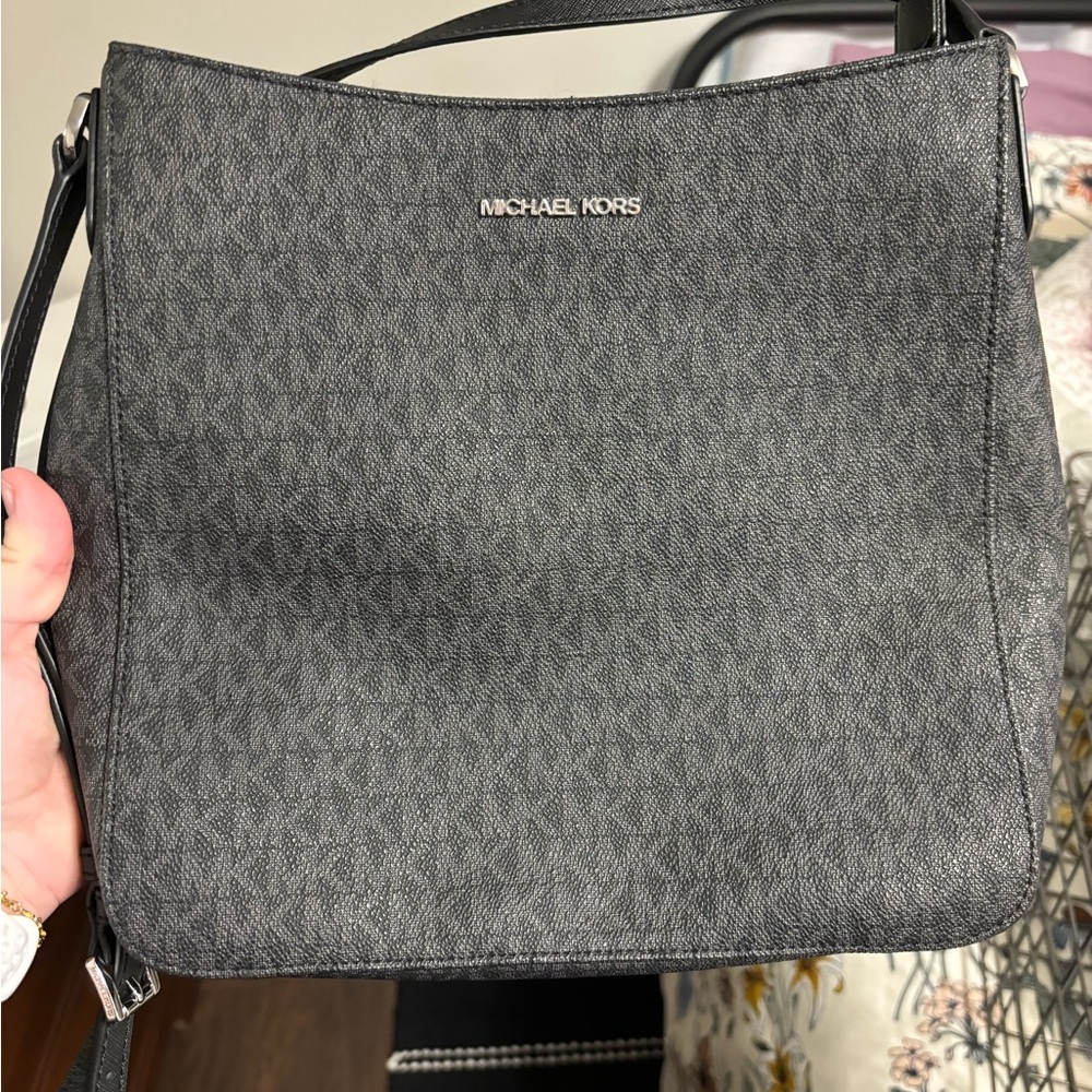 Michael Kors Collection Black Logo Crossbody Bag